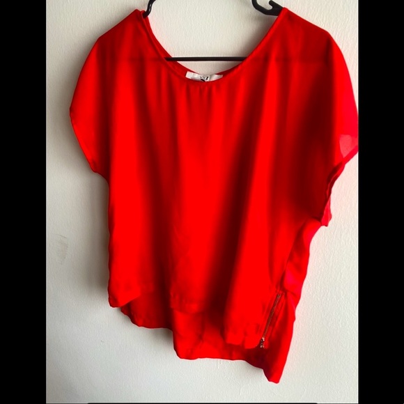 Forever 21 Red Top with Zipper Sides - Picture 1 of 4